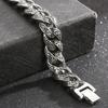 Vintage Solid 316L Stainless Steel Man Bracelet for Men 12MM Width Curb Link Chain Men's Bracelets Bangles Wrist On Hand Jewellery