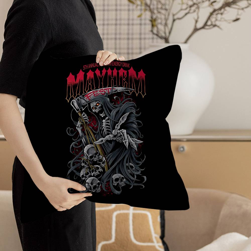 Mayhem Band Kuddar Gåvor Hemmakontor Möbler Sovrum Soffa Bil Kuddfodral Fodral 45x45cm