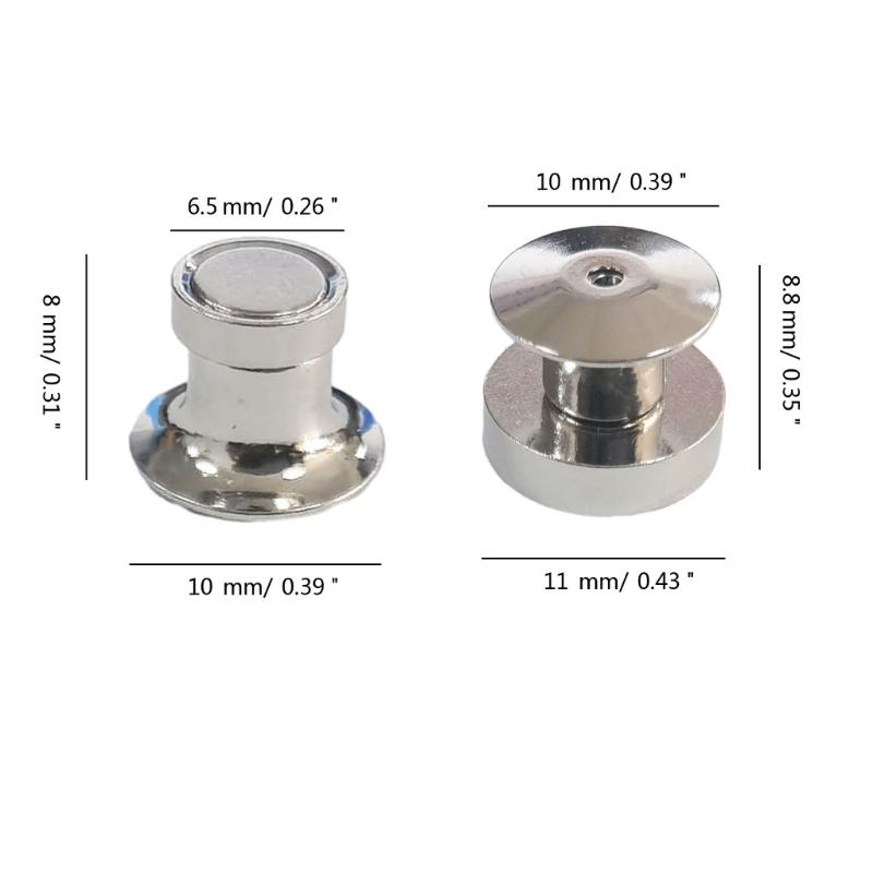 10pc Locking Pin Backs Lock Pin Keepers Clasp Magnetic Metal Pin Locks Back DIY Accessories Buckle Brooch Safety Pin Cap