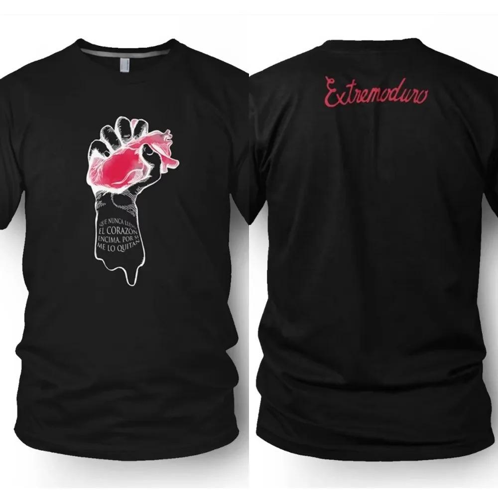 

Heart on Fire Extremoduro Rock Band Plus Size Y2K Unisex Heavy Cotton High Street Harajuku Mens Streetwear TShirt 4XL