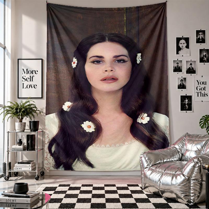 Wandbehang Lana Del Rey Kunst Hängendes Tuch Dekorative Hintergrundabdeckung für Raumdekoration