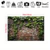 Simulated Rural Ivy Old Brick Wall Background Fabric - Ultra-realistic Fabric for Parties and Photography