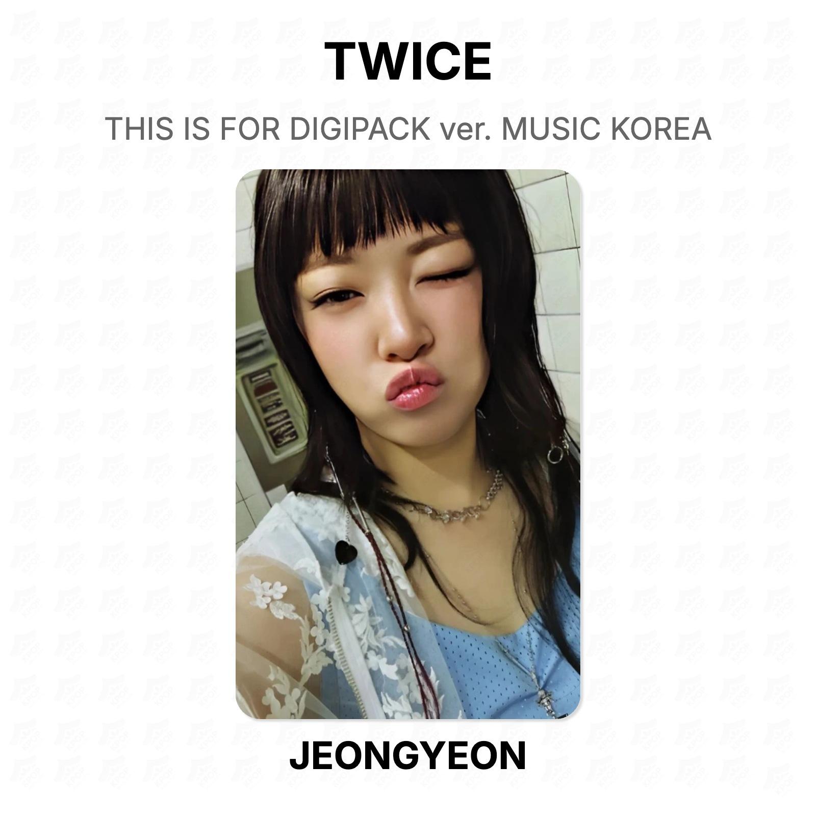 TWICE THIS IS FOR DIGIPACK ver. MUSIC KOREA Official Photocard JEONGYEON
