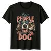 Less People More Dog Pitbull Breed TShirt Cute Dog Graphic Tee Unisex T-Shirt