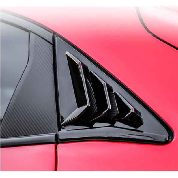 Bright Black Side Window Louver Shutter Trim For Honda Civic Hatchback 2017-2021