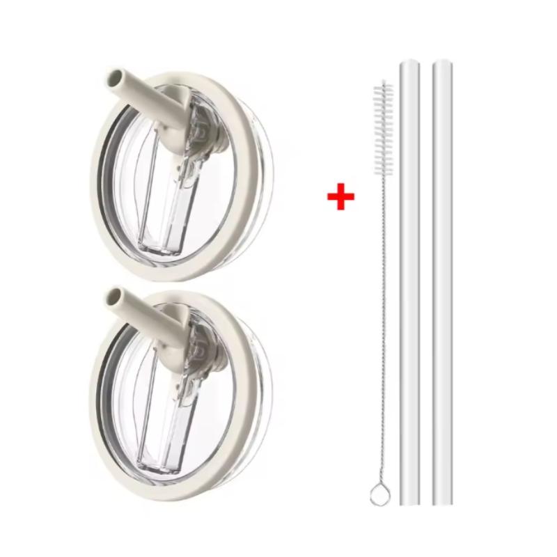 40oz Flip Straw Leak Proof Lid for 2.0 Tumbler Lid Replacement for Stanley Cup Accessories Straw Cover Cleaning Brush with Straw