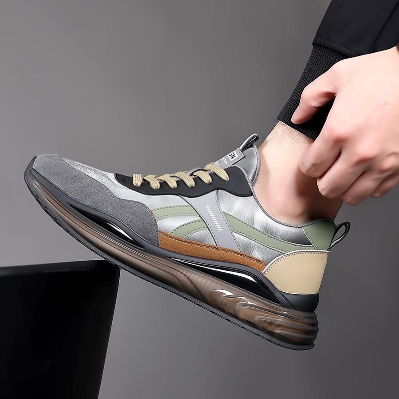 Fashion 2025 Spring Autumn Platform Sneakers Men Leather Facing Street Fashion Shoes for Men New Designer Zapatillas Hombre Shoe