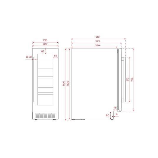 Cave à vin encastrable - TEKA - RVU10020 - 20 bouteilles - Largeur 29.5 cm - Classe F