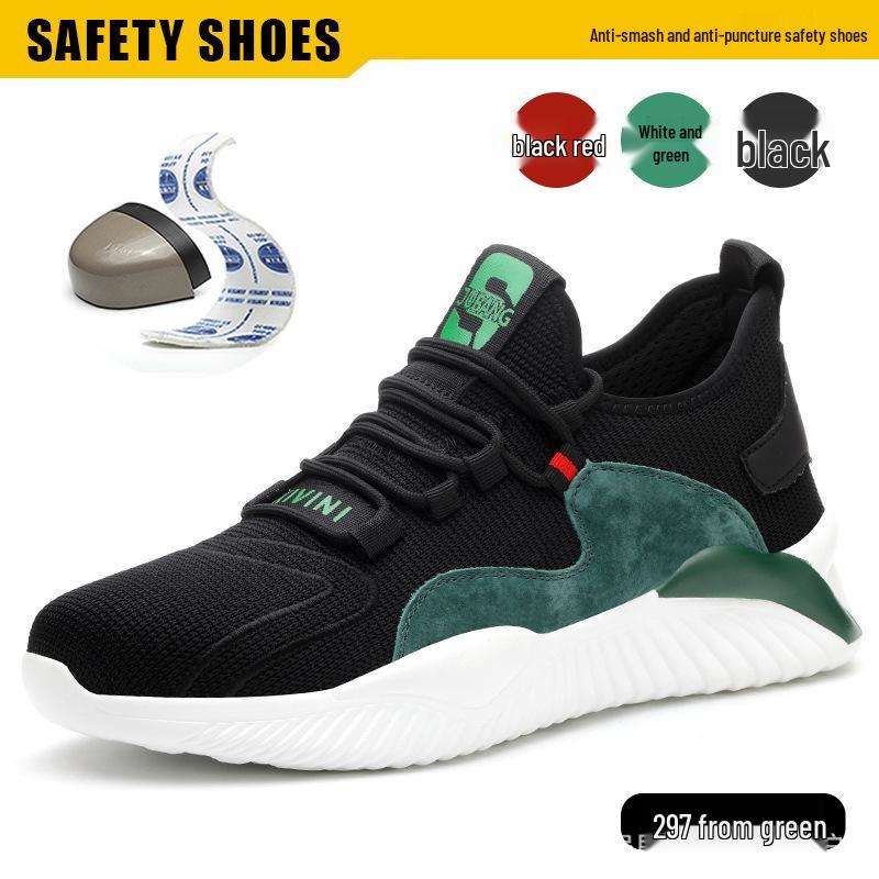 

Men s Breathable Fly-knit Safety Shoes - Anti-smash, Anti-puncture, Wear-resistant, Comfortable for Long Wear