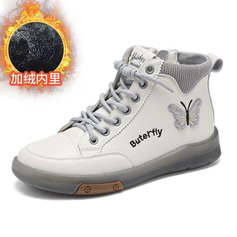 Fashion 2025 Fashion Women Boots Genuine Leather White Ankle Boots Female Casual Sneakers Plus Size Soft Bottom High Top Women's Shoes