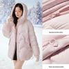 Xiangying Women's 2025 Winter Hooded 90% Duck Down Mid-Length Jacket