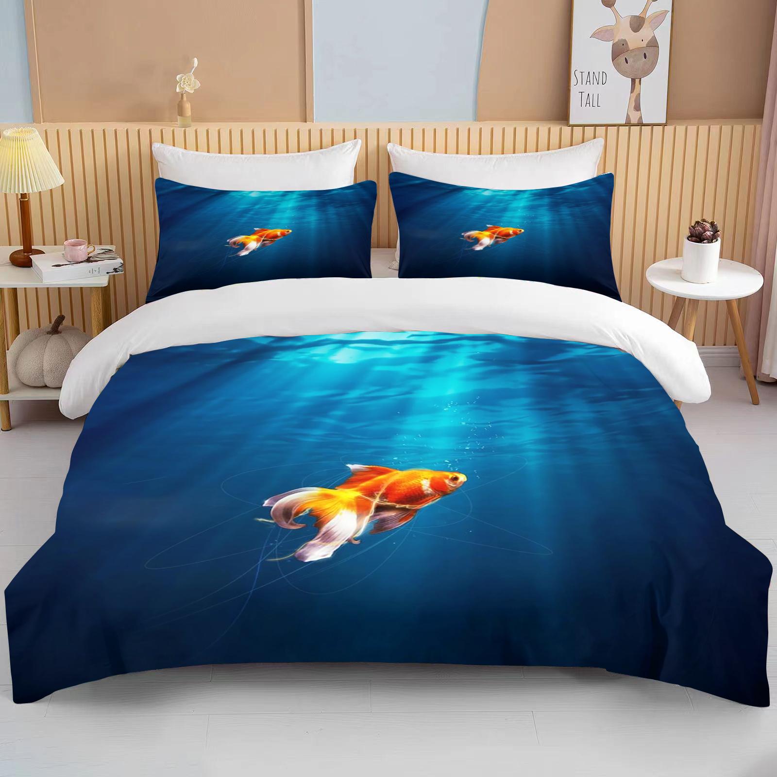 

Cute Goldfish Bedding Set 10 Sizes Kids Boys Teens Video Game Duvet Cover Youth Game Controller Bedspread EU single(135x200cm)