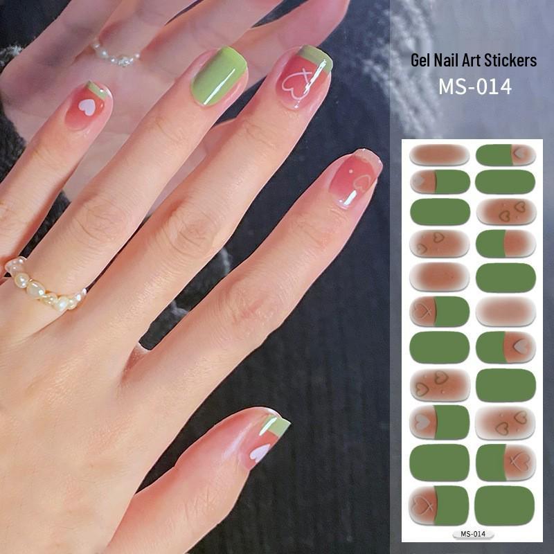 New Style Red Book Gel Nail Stickers: Semi-Western, Korean No-Bake Nail Art