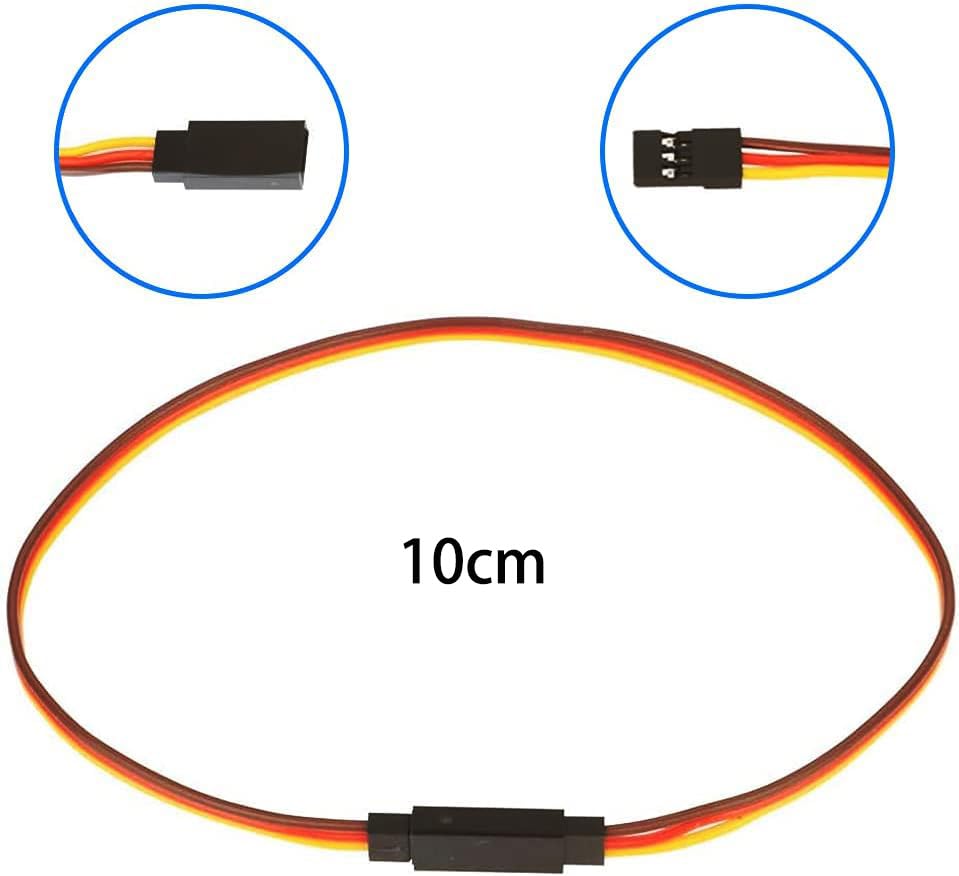GTIWUNG Pacote com 10 Cabos de Extensão para Servo com Clipes de Conector de Segurança, Travas de Fio, Travas de Plugue de Servo, Clipes de Segurança para Servo para Produtos RC Laterais + 10 Servos