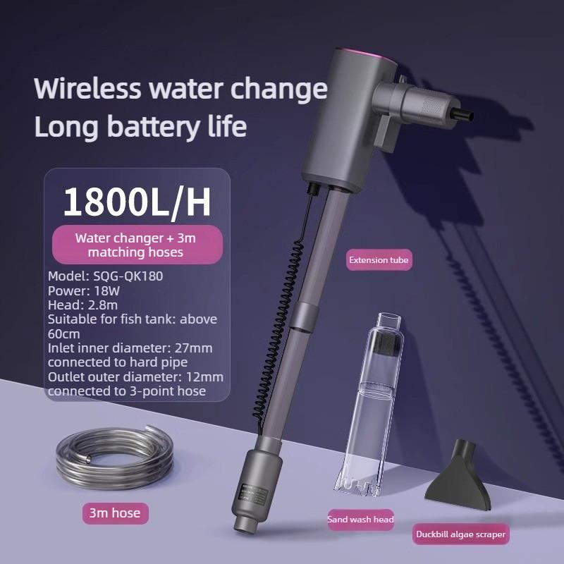 Fish Tank Waste Suction Water Changer Cleaning Tool Automatic Water Extraction Self-Priming Pump Electric Sand Washer