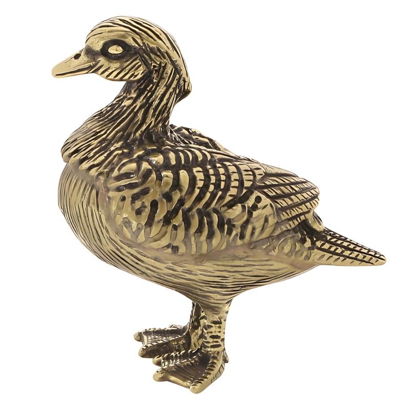 

Cuteness Mandarins Duck Shape Metal Statues Small Figurines Statue Set Suitable for Home Decoration and Craft Projects