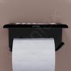Stainless Steel Toilet Paper Holder/Toilet Paper Roll Holder for Bathroom/Tissue Roll Holder with Mobile Stand/Bathroom Accessories - (Black)