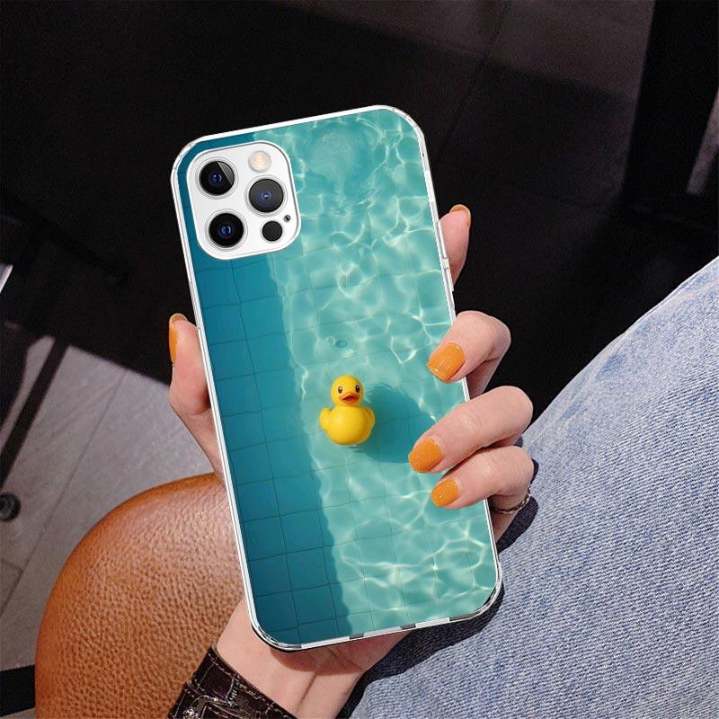 Rubber Ducks Swimming Pool Phone Case For iPhone 13 12 Mini 11 Pro Max XS XR X SE 7 8 Plus 5S 5 6S 6 Gift Print Cover Fundas