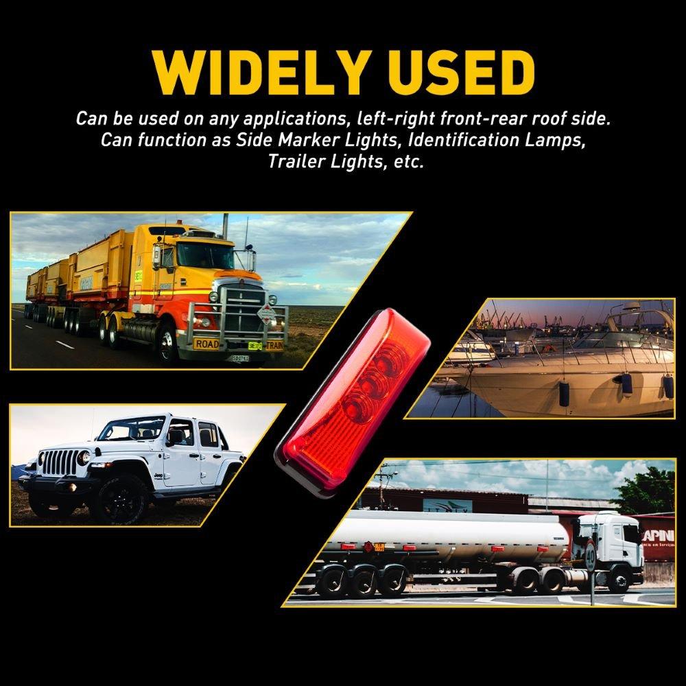 8x Red LED Side Marker Lights RV Truck Trailer Clearance Light Waterproof EOA