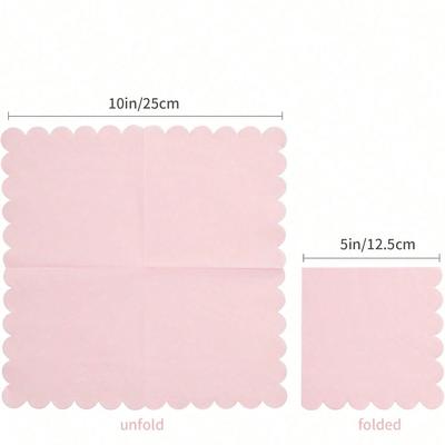 20pcs Simple Pink Floral Napkins, Disposable