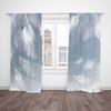 2 Pieces Of Elegant White Feather Printed Curtains, Through-Pole Curtains, Bedroom And Living Room Curtains,