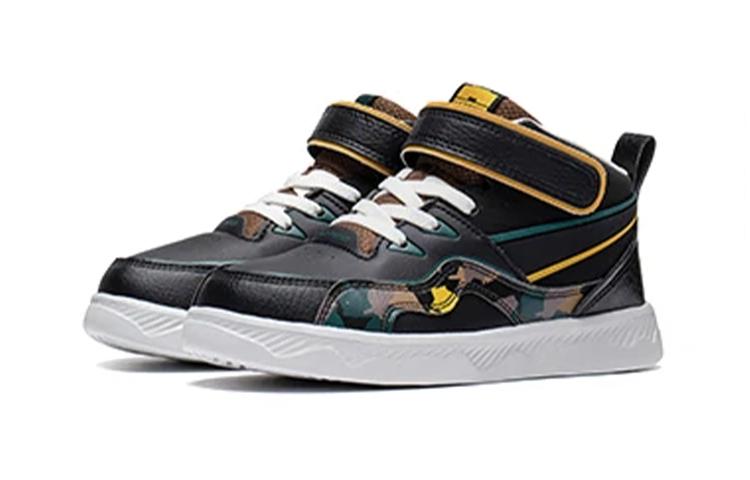 Li Ning Mid top Kids' Skateboarding Shoes Black Children Aged 3 7 Years Old YKNS102-13