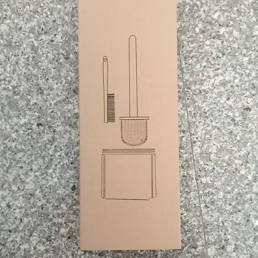 Silicone Toilet Brush with Wall-Mount and No-Drill Design, Quick-Drying, Corner-Free Cleaning.