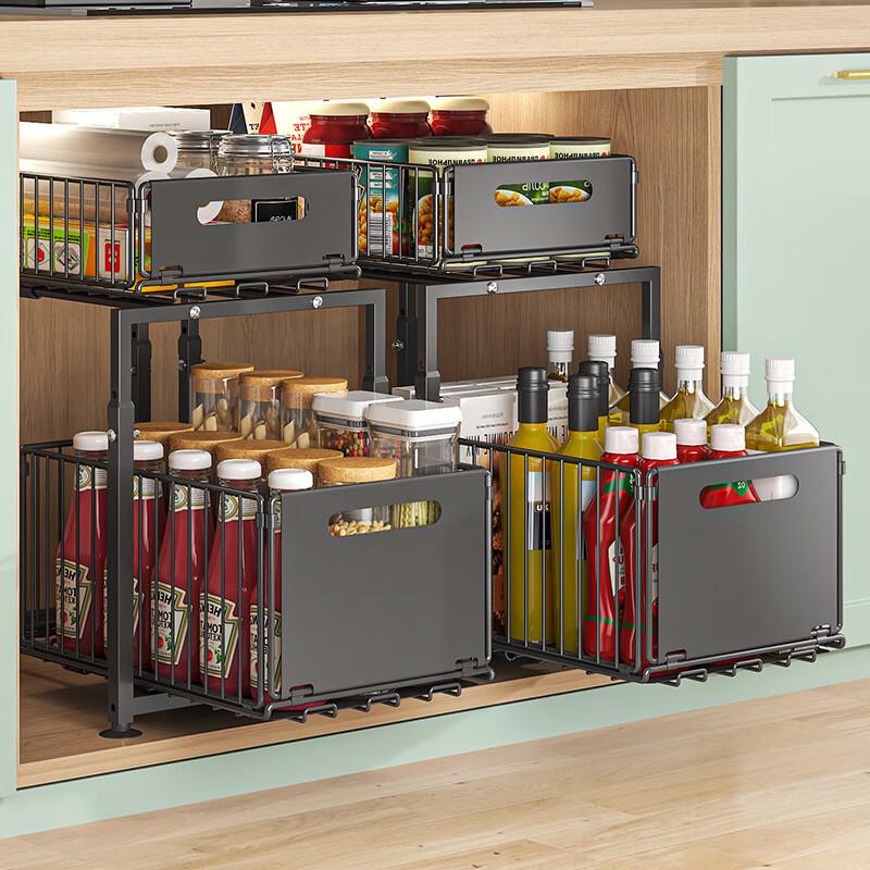 Kitchen Cabinet Pull-Out Storage Rack