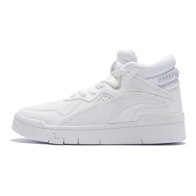 Li Ning We Wo Mid Slijtvast Antislip Warm Hoge Top Skateschoenen Dames Skateschoenen Wit AGCS324-1