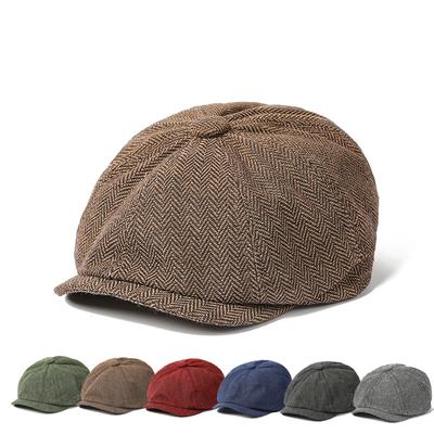 Vintage visgraat achthoekige pet heren baret krantenjongenspet schilders hoeden
