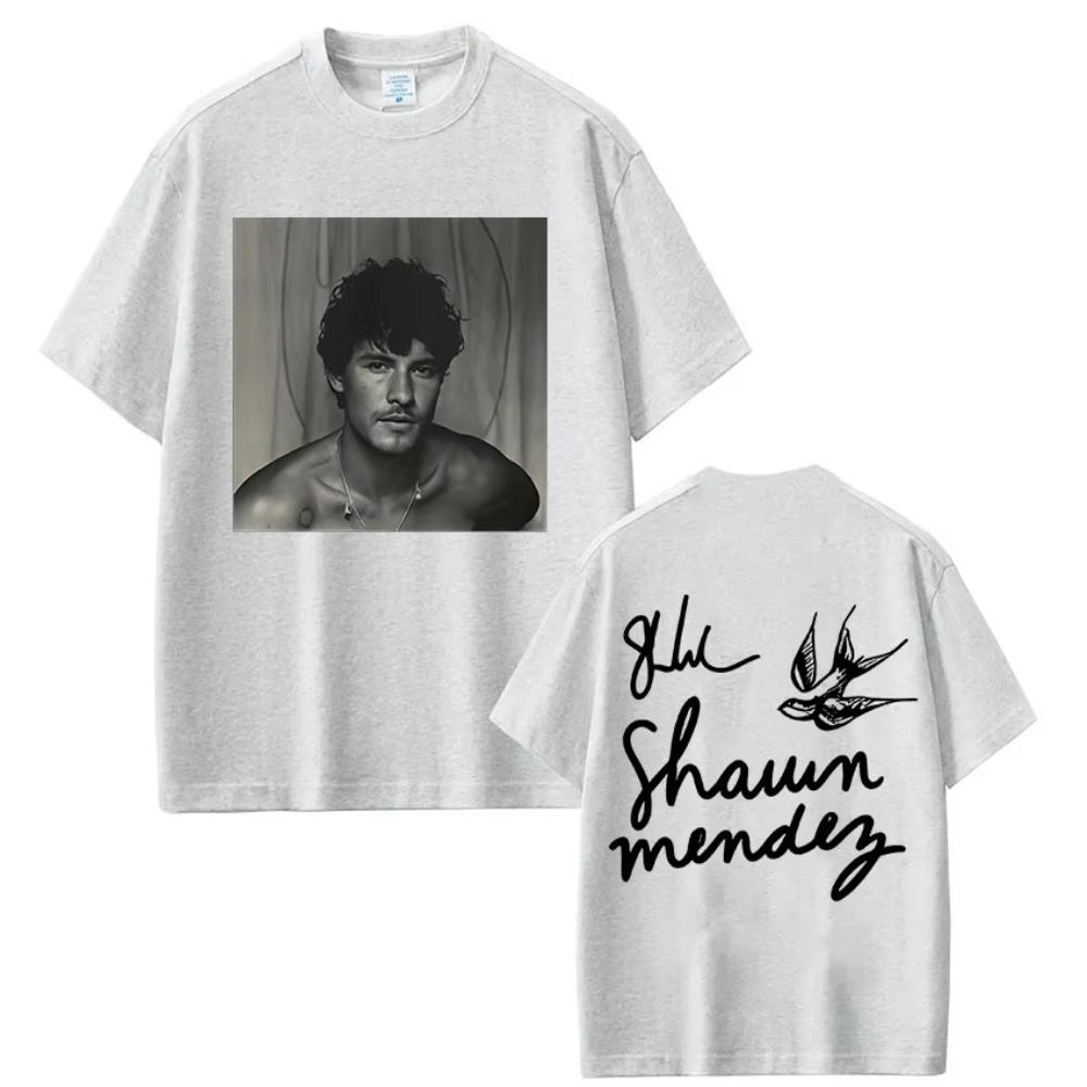 Rapper Shawn Mendes Tour 2025 Album Graphic T-Shirt Men Women Clothing Fashion Pop Music Shirt Vintage Oversized Cotton T Shirts