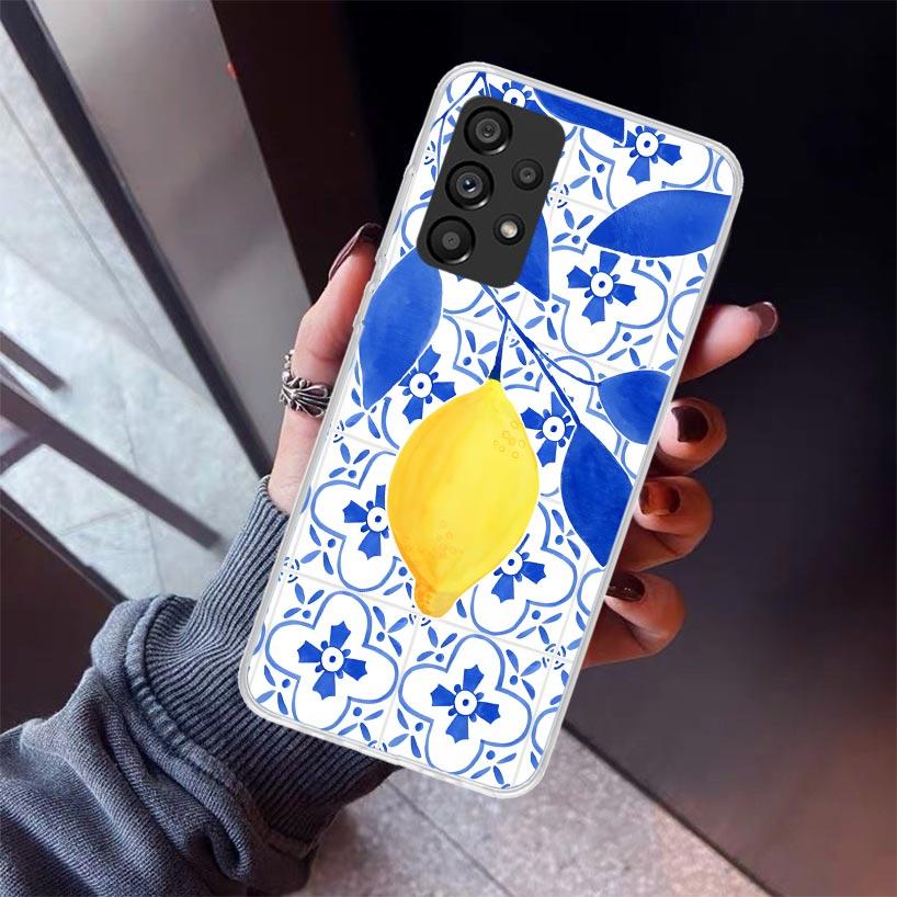 Mediterranean Lemon Phone Case For Samsung Galaxy A12 A52S A42 A32 A22 A51 A50 Note 20 Ultra 10 S10 Plus A71 A70 A31 A30 A10S Ga