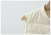 Women's Lightweight White Duck Down Vest - Warm, Versatile, Stand Collar, Autumn/Winter Fashion.
