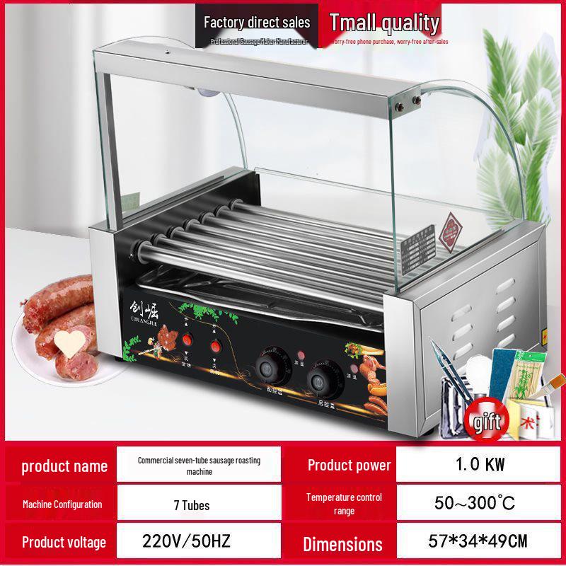 Multi-Functional Electric Sausage Grill & Ham Cooker with Automatic Heat Control