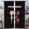 Radiohead Tüll für Schlafzimmer Wohnzimmer Vorhang Halloween Dekoration Küchenvorhänge für Kamera Heiminnenraumvorhänge 2 Stück