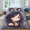 Anime Girl Eyes Comforter Cover 135x200cm With 1 Pillowcase 3D Print Cartoon Cute Quilt Cover For Teens Adults