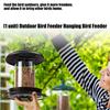 Iron Bird Feeder for Outdoor Garden Wild Bird Observation Hanging Feeder with Roof for Safe Backyard Bird Feeding Sation