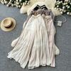 Women's Casual Elastic High Waist Wide Leg Pants Flowy Tiered Pleated Culottes