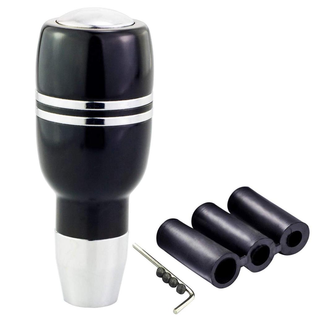 Bashineng Short Gear Stick Shift Push Button Car Shifter Car Universal Knob, Type, Alloy, Head, Automotive, Truck, Accessories, (Black)