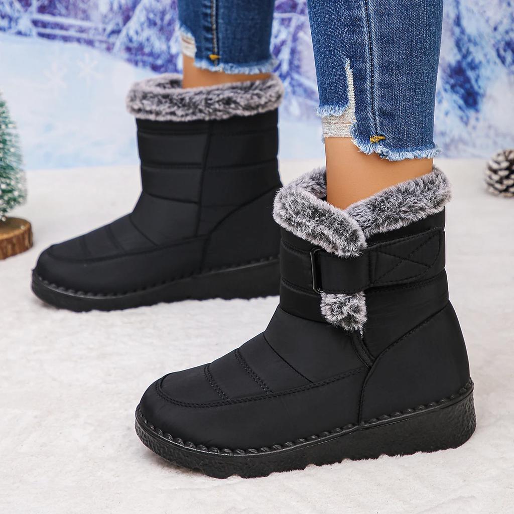 Snow Boots Woman Fashion Women Shoes Platform Shoes Woman Solid Mid Women's High Boots New Botas Mujer Winter Ladies Boots