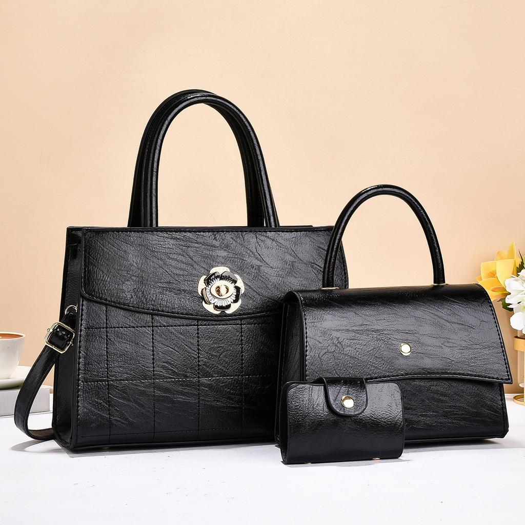 Textured Handbag Three-piece Mother and Child Bag New 2025 Women's Versatile Shoulder Messenger Bag