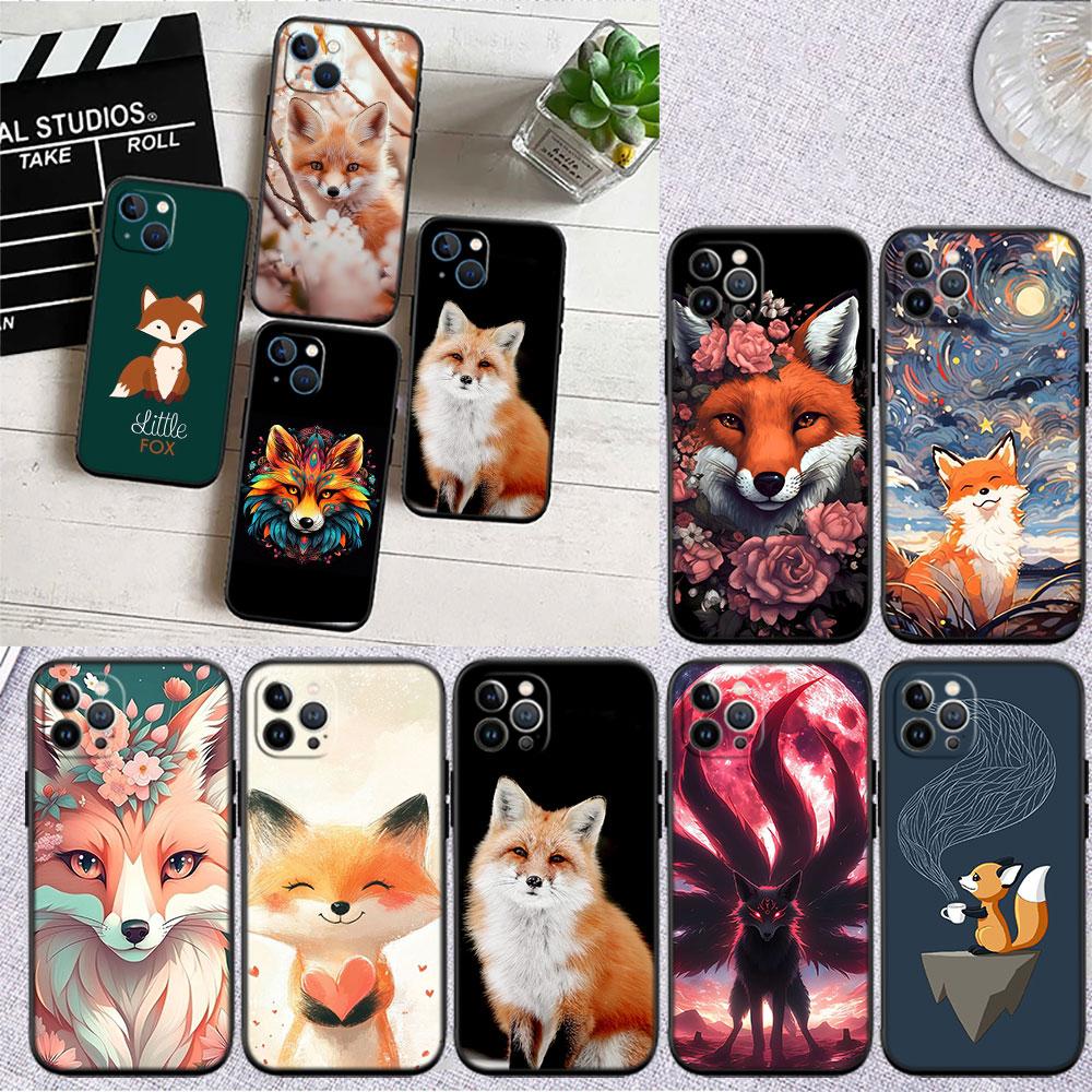 AQ53 Fuchs lustige Kunst Weiche Hülle für Redmi Note 13 14 Pro+ Plus A3 A3X 13X 13C 13R 14S 14C 14R