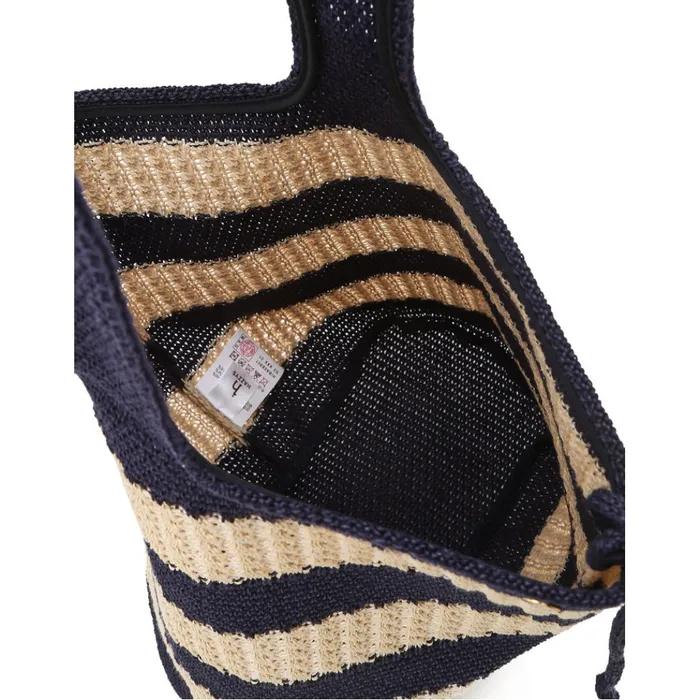 Marine Navy Striped Knit Bag L HIBA6E801N2