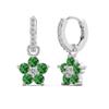 Niche Design Women's S925 Sterling Silver Zircon Hoop Earrings - Christmas Edition