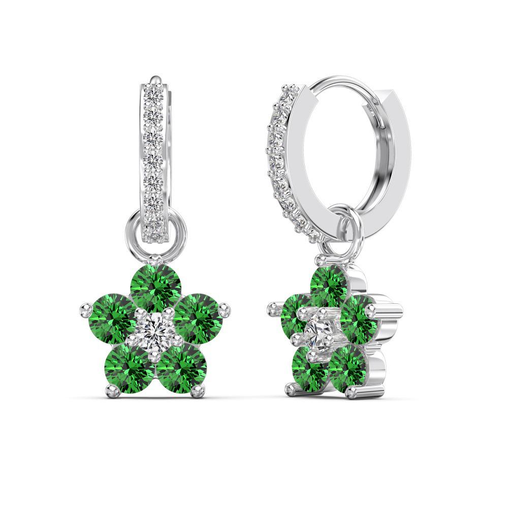 Niche Design Women's S925 Sterling Silver Zircon Hoop Earrings - Christmas Edition