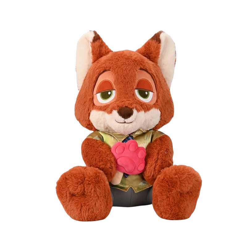 Zootopia Nick & Judy Plush Toy: Leopard Officer & Fox Cushion Doll by Disney. Authentic Disney (with anti-counterfeit mark)