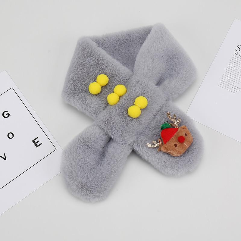 Children's Cute Plush Scarf - Faux Rabbit Fur Neck Warmer, Perfect for Autumn & Winter