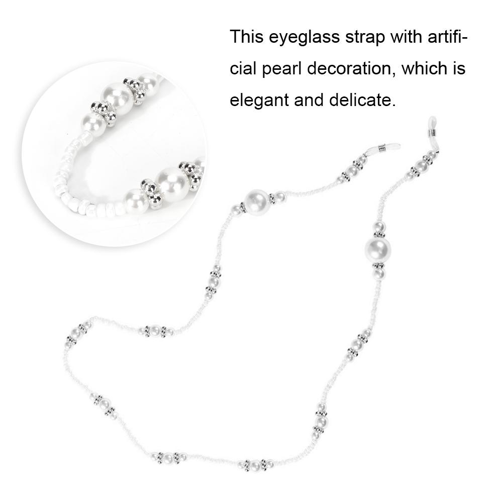 Elegant Artificial Pearl Eyeglasses Cord Alloy Anti-Slip Strap Rope Glasses Chain Decoration
