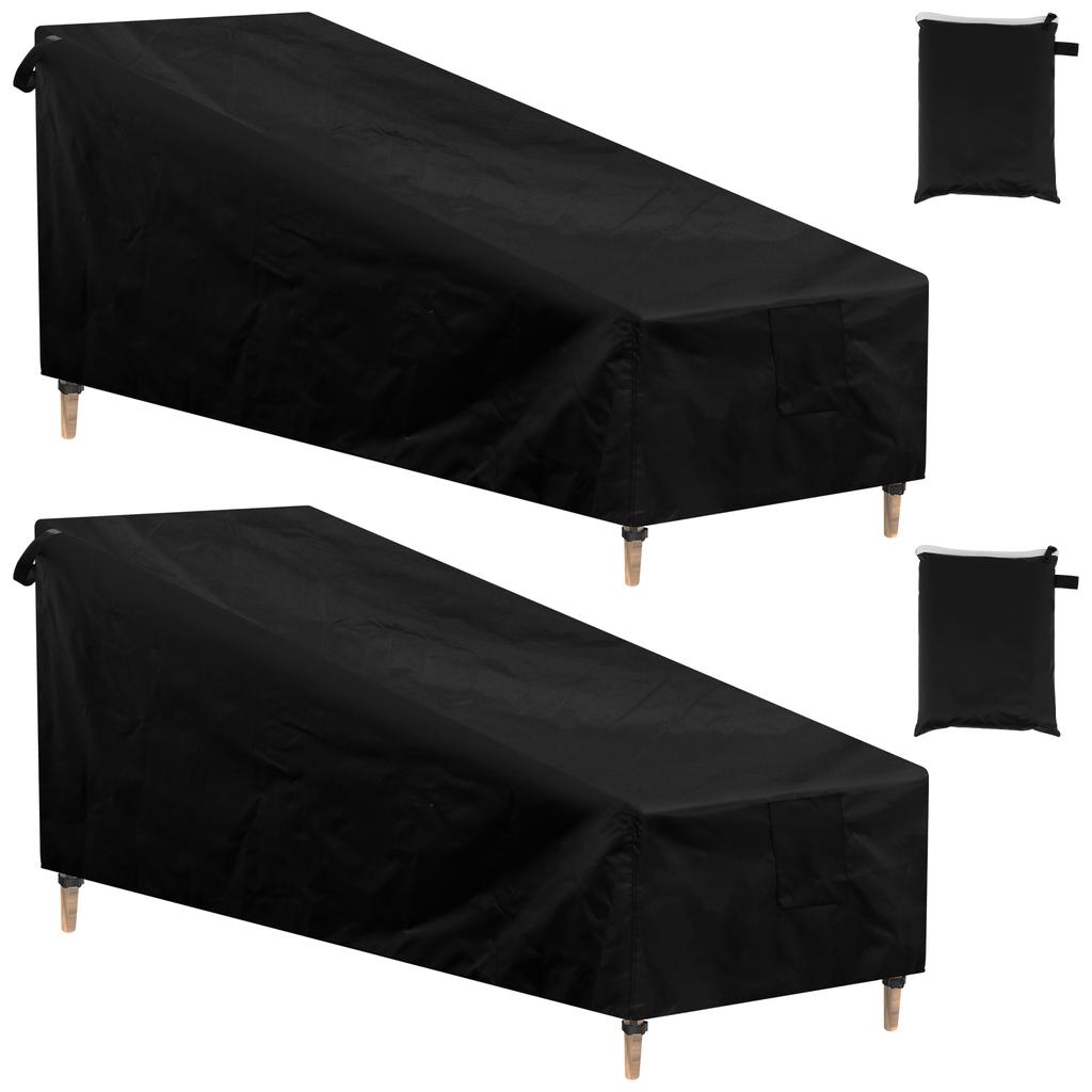2Pcs Furniture Waterproof Cover Outdoor Lounge Chair Sofa Cover 420D Oxford Heavy Duty Garden Patio Table Chair Dustproof