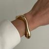 Gold Color Chunky Metal Snake Geometric Wide Cuff Bangles for Women Open Irregular Bracelets Bangle Men Goth Punk Jewelry